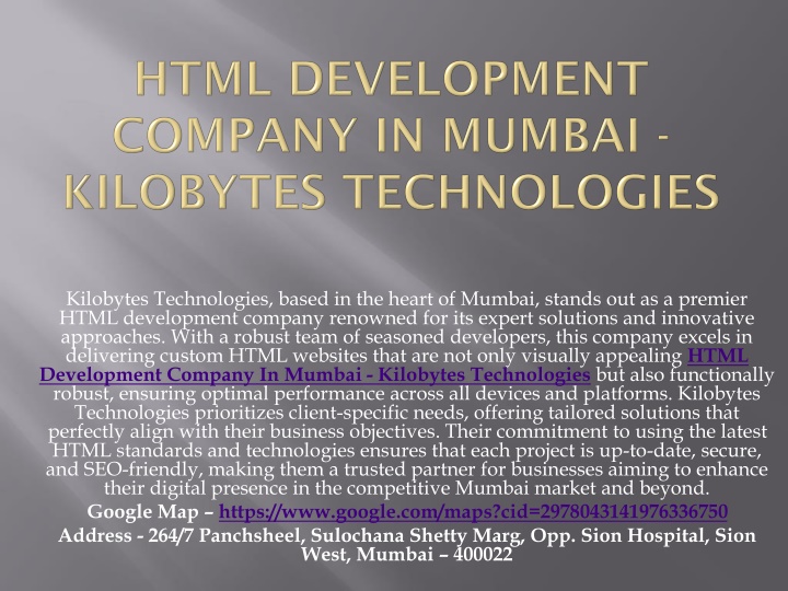 html development company in mumbai kilobytes technologies