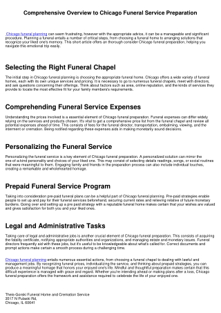 Comprehensive Guide to Chicago Funeral Preparation