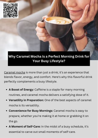 Why Caramel Mocha Is a Perfect Morning Drink for Your Busy Lifestyle?