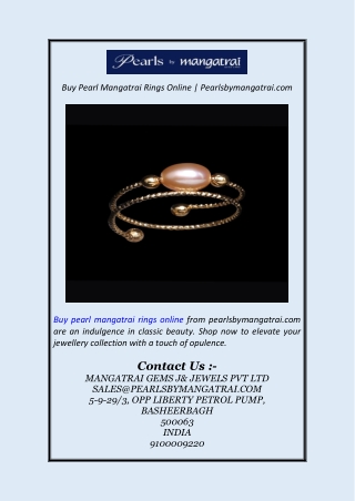 Buy Pearl Mangatrai Rings Online | Pearlsbymangatrai.com