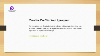 creatine pre workout proquest