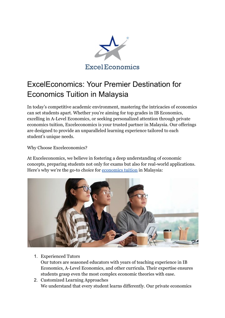 exceleconomics your premier destination