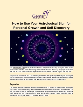 How to Use Your Astrological Sign for Personal Growth and Self-Discovery