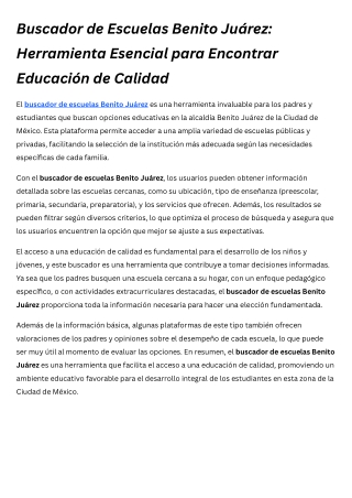 buscador de escuelas Benito Juárez