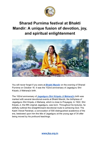 Sharad Purnima festival at Bhakti Mandir