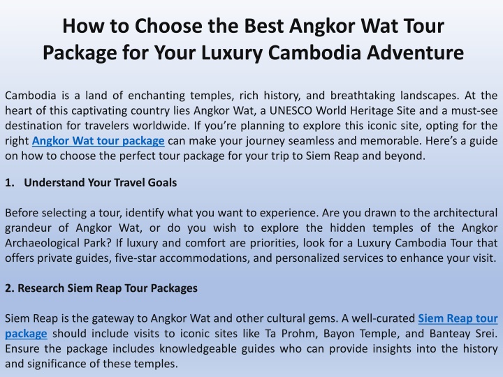 how to choose the best angkor wat tour package