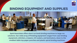 Top-Quality Binding Equipment and Supplies - Spiel Associates