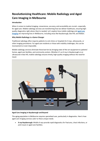 Revolutionizing Healthcare: Mobile Radiology and Aged Care Imaging in Melbourne