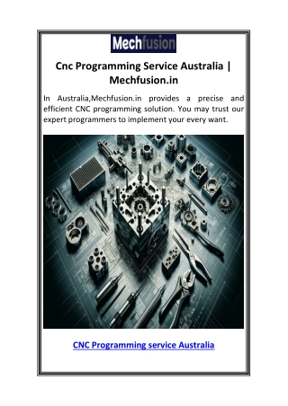 cnc programming service australia mechfusion in