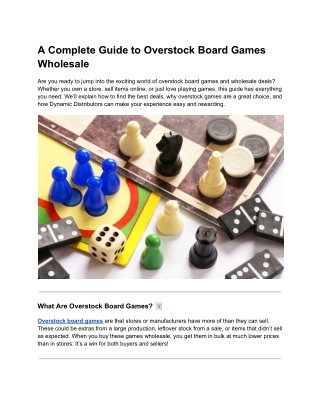 a complete guide to overstock board games