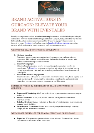 Brand Activations in Gurgaon