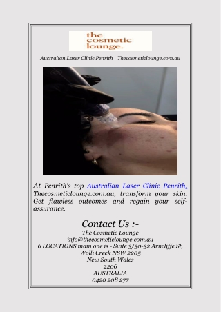 Australian Laser Clinic Penrith | Thecosmeticlounge.com.au