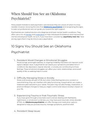 when should you see an oklahoma psychiatrist