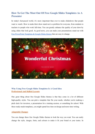 how to get the most out of free google slides