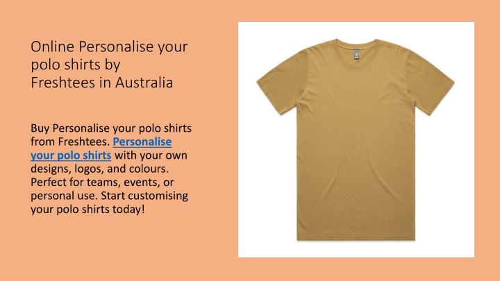 online personalise your polo shirts by freshtees in australia