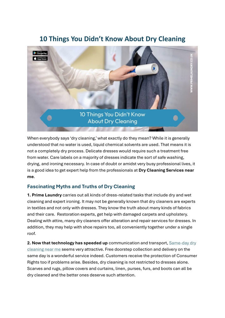 10 things you didn t know about dry cleaning