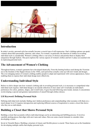 The Role of Women's Clothing in Expressing Personal Style