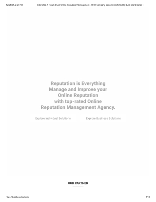 India's No. 1 result-driven Online Reputation Management - ORM Company Based in Delhi NCR _ Build Brand Better _