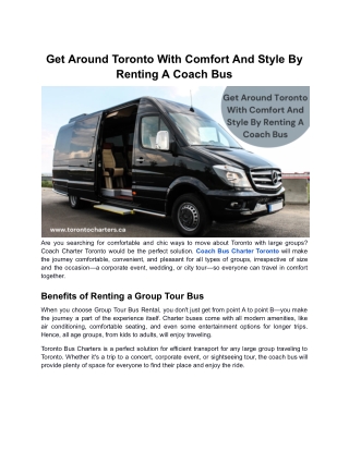 Get Around Toronto With Comfort And Style By Renting A Coach Bus