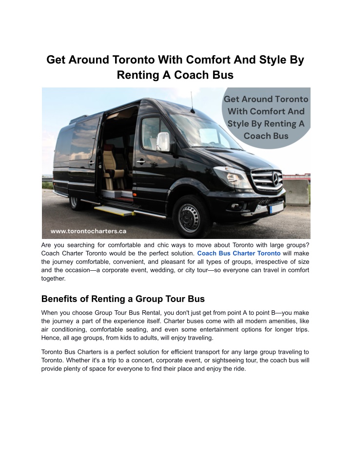 get around toronto with comfort and style