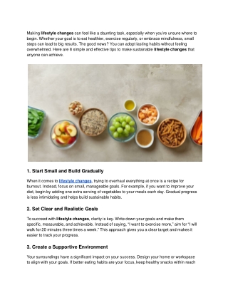 8 Easy Ways to Make Lifestyle Changes That Last