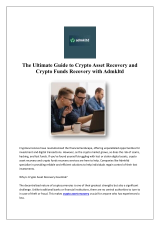 the ultimate guide to crypto asset recovery