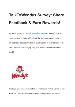 TalktoWendys - www.talktowendys.com - Free Sandwich