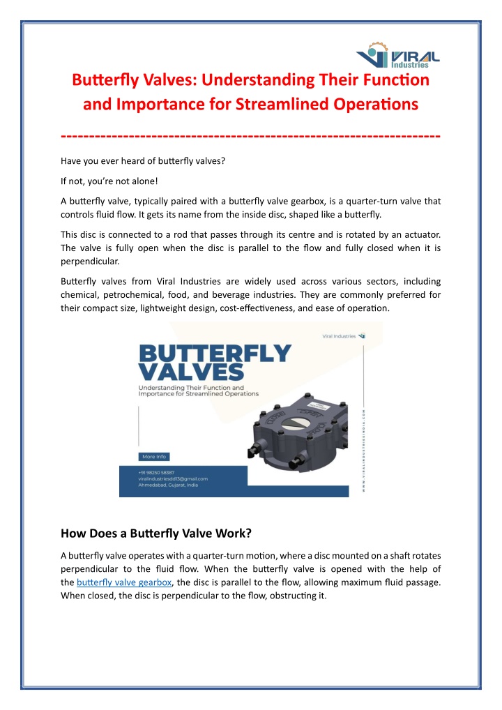 butterfly valves understanding their function