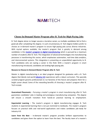 Choose In-Demand Master Program after B. Tech for High-Paying Jobs