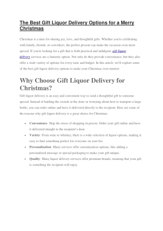 The Best Gift Liquor Delivery Options for a Merry Christmas