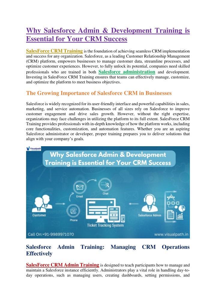 why salesforce admin development training