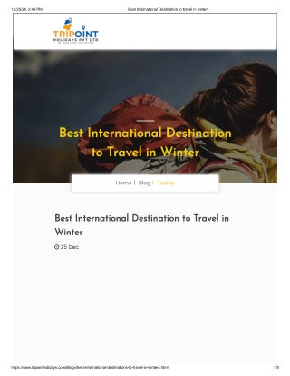 Best International Destination to Travel in Winter