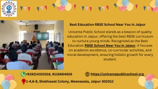 Best Education RBSE School Near You in Jaipur