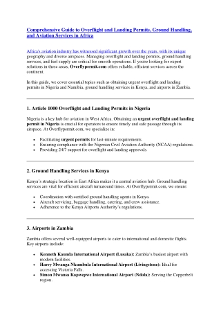 comprehensive guide to overflight and landing
