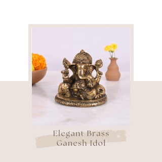 Embody Wisdom, Invite Prosperity: The Divine Brass Ganesh Idol