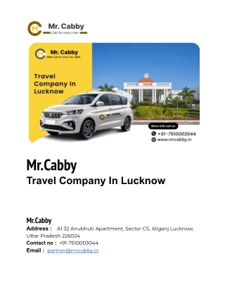 mr cabby travel company in lucknow