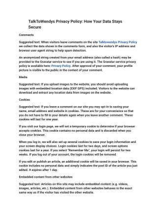 talktowendys privacy policy how your data stays