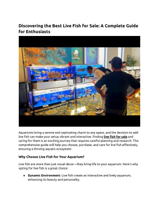 Live Fish for Sale