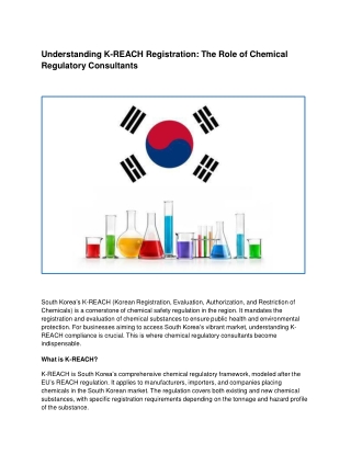 Understanding K-REACH Registration_ The Role of Chemical Regulatory Consultants