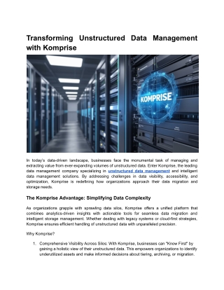 transforming unstructured data management with
