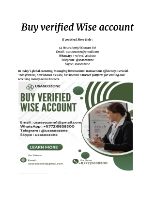 Buy verified Wise account
