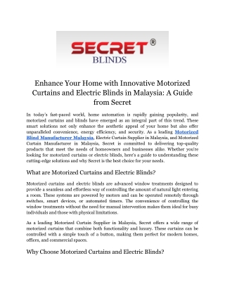 enhance your home with innovative motorized
