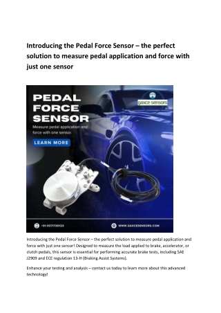 introducing the pedal force sensor the perfect