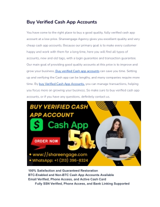 Buy Verified Cash App Accounts