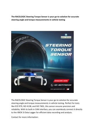 the racelogic steering torque sensor is your