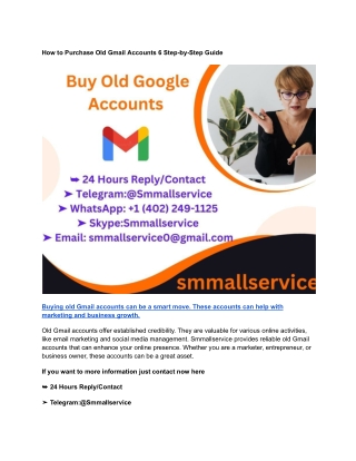 How to Purchase Old Gmail Accounts 6 Step-by-Step Guide
