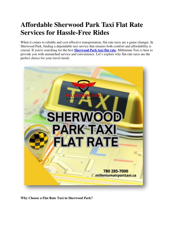 affordable sherwood park taxi flat rate services