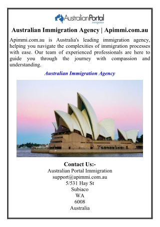 Australian Immigration Agency | Apimmi.com.au