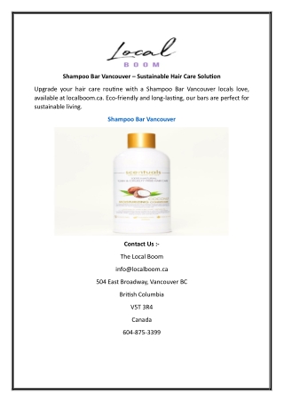 Shampoo Bar Vancouver – Sustainable Hair Care Solution