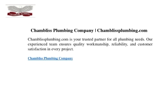 Chambliss Plumbing Company Chamblissplumbing.com